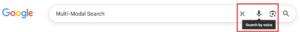 Google search bar with voice search icon highlighted